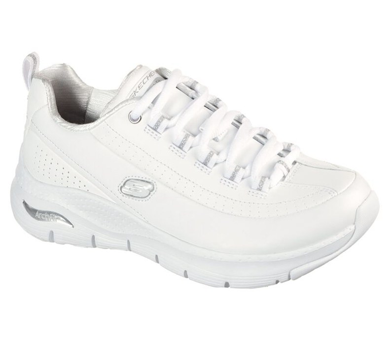 Skechers Arch Fit - Citi Drive - Womens Sneakers White/Silver [AU-EE9335]